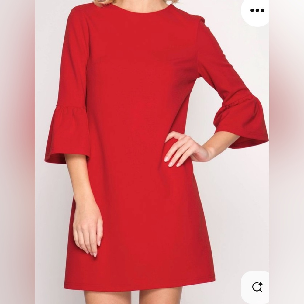 Lined Wool J. Crew Dress with Bell Sleeves Size 4